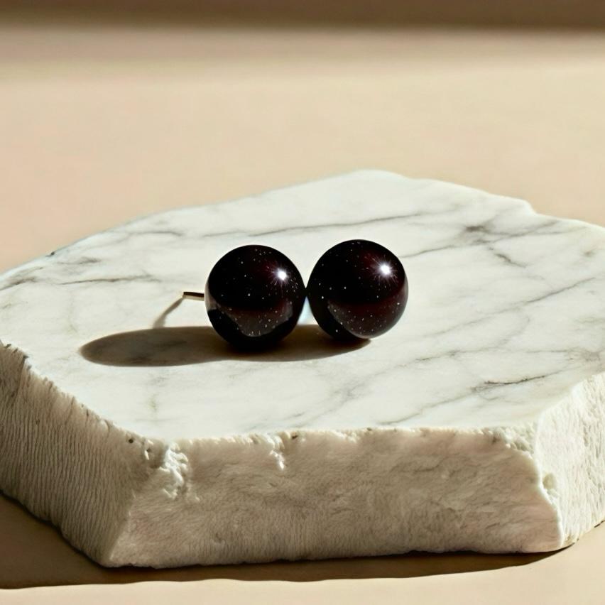 Crimson Dust Black Studs