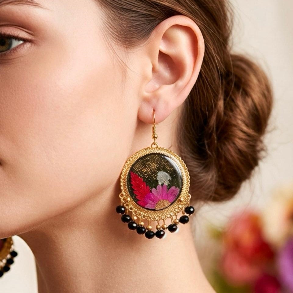 Midnight Blossom Jhumka